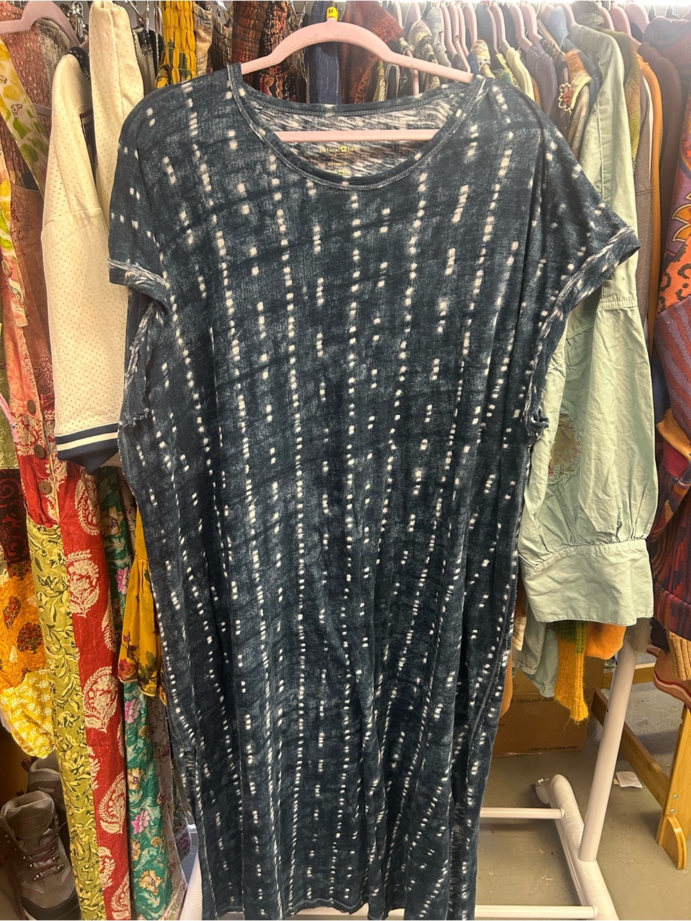 NWOT NATURAL LIFE Frankie Knit Cotton Tee Tie-Dye Midi Dress XXL